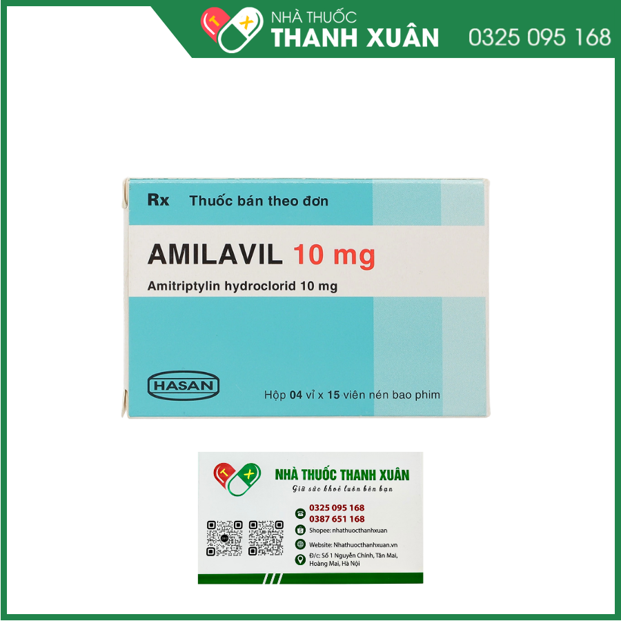 Amilavil 10mg điều trị trầm cảm, đau dây thần kinh